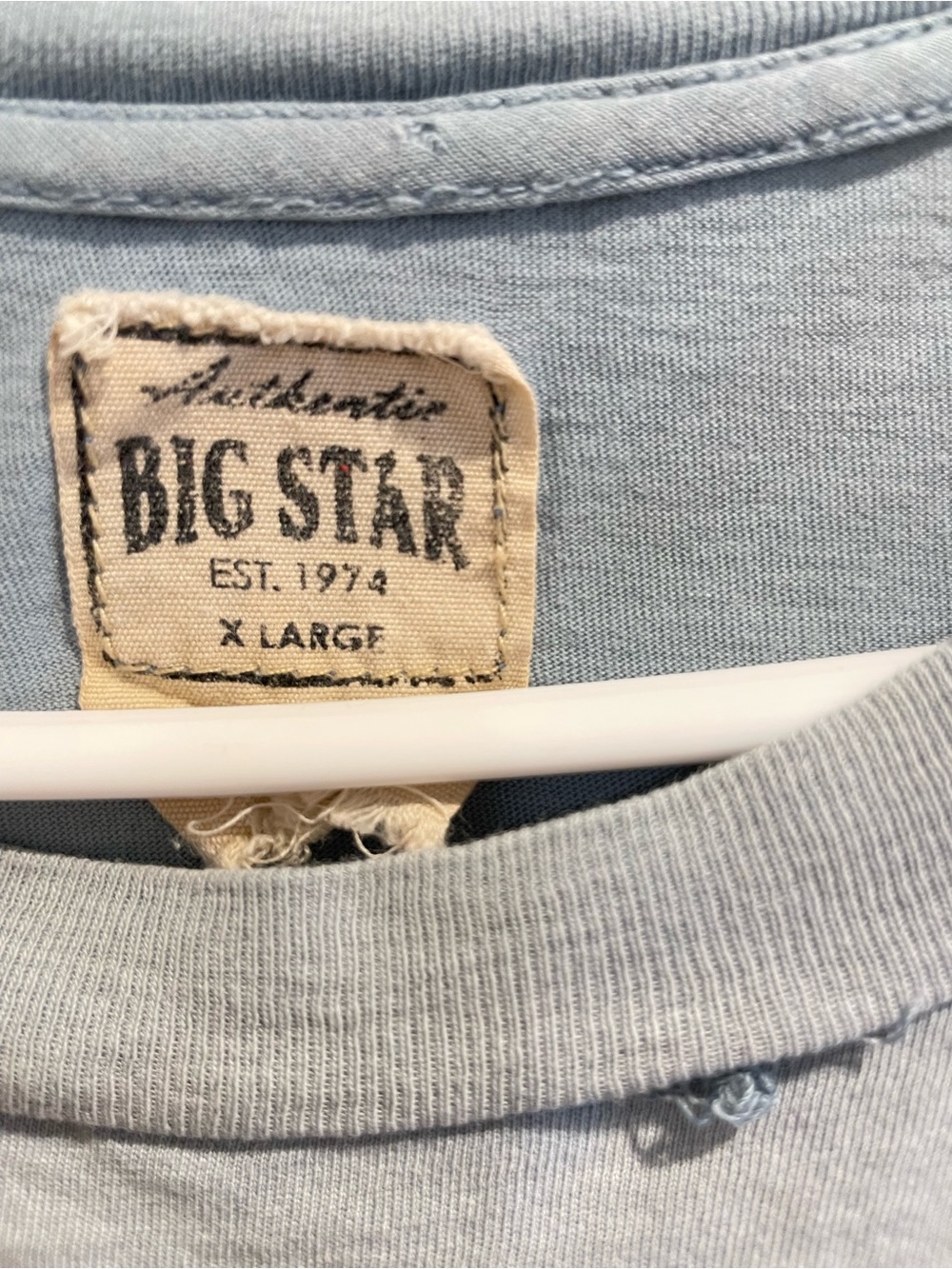 Big Star Surf Safari Malibu Shirt XL Blue Exposed Overlock Seam Graphic Tee - Picture 5 of 9